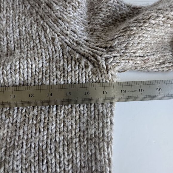Eagles Eye Womens Knit Mock Turtleneck Sweater M Beige Wool Alpaca Fishermen 90s - Picture 6 of 7